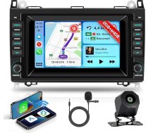Hodozzy 2G + 64G auto radio priekš Mercedes Benz W169 B200 A B klases W639 W245 W906 W209 Viano Vito Sprinter ar Carplay Android Car, radio 7 collu skārienjūtīgais ekrāns ar navigāciju Bluetooth WiFi DSP FM/RDS
