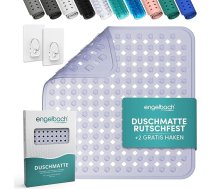 Engelbach® neslīdošs dušas paklājiņš ar piekaramiem āķiem, 53 x 53 cm, 100% BPA nesatur BPA, neslīdošs dušas paklājiņš, izturīgs pret pelējumu un mazgājams veļas mazgājamā mašīnā