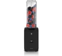 WMF Kult X Mix & Go Smoothie Maker & Mixer to Go, kompakts 300 W mikseris ar 0,6 L Tritan pudeli, 4 nerūsējošā tērauda lāpstiņām, 4 nerūsējošā tērauda asmeņi, droša izslēgšanās, kratīšanas mikseris, izgatavots no Cromargan nerūsējoš