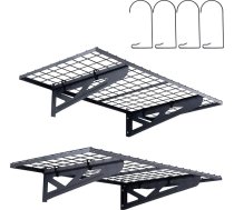 VEVOR 2 garāžas plauktu komplekts 1220 x 620 x 209 mm Instrumentu glabāšana 114 kg vienā slānī Instrumentu turētājs Sienas 122 x 61 cm Plauktu vietas glabāšanas plaukti Metāla plaukts Instrumentu organizators Sienas plaukti