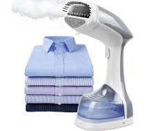 1500 W tvaika aparāts, 16-24 g/min, pārnēsājams tvaika aparāts, kompakta tvaika birste, grumbu likvidētājs ar 250 ml ūdens tvertni, 1,7 m kabelis mājām, birojam, ceļojumiem (balts + pelēks)