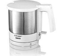 Cloer 4721 tējkanna, 2000 W, iekšējais jaudas marķējums, vārīšanās līdz sausumam un pārkaršanas aizsardzība, 1 litrs, matēts nerūsējošā tērauda trauks, balta krāsa