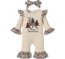 L&ieserram Bērnu zēni zēni meitenes Unisex Ziemassvētku apģērbi Bērnu apģērbu Ziemassvētku komplekts Bērnu apģērbu Romper cepure komplekts Bodysuit Jumpsuit Mans pirmais Ziemassvētku Ziemassvētku Ziemassvētku Ziemassvētku dāvana