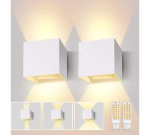 Lureshine sienas lampa ar nomaināmu G9 LED spuldzi Regulējams gaismas leņķis Āra apgaismojums Silti balta 3000 K sienas lampa Alumīnija sienas gaisma iekštelpās/āra (balta, 2 gab.)