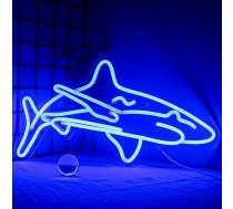 ineonlife Shark LED gaismas reklāma guļamistabai, zilas gaismas zīmes, sienas dekori, akrila, unikāla nakts gaisma zēniem, dāvanas, viesistabai, bāriem, ballīšu aksesuāri