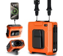 Uplayteck portatīvs jostas stiprinājuma ventilators, 10000 mAh akumulators, 5 dzesēšanas līmeņi, 18000 apgriezienu minūtē, LED apgaismojums, ar Power Bank funkciju, piemērots darbam ārā, celtniekiem, dārzniekiem un vasarā