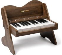 ZIPPY MAT Bērnu klavieru klaviatūra, 25 taustiņi, skārienjutīgs vadības panelis, regulējams skaļums, mini mūzikas mācību instrumenta rotaļlieta, koka klavieres maziem bērniem, meitenēm, zēniem (valrieksts)