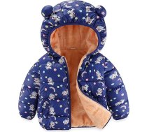 JiAmy Baby Bērnu bērnu ziemas jaka ar kapuci Zēni Meitenes Ziemas mētelis Vēja necaurlaidīgs biezs silts bērnu jaka Zip Hooded jaka ar kapuci Fleece mētelis 18 Mēneši - 5 gadi