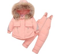 Amur Leopard Baby Snowsuit Apģērbu komplekts 2-diegu Down jaka ar kapuci Ziemas slēpošanas uzvalki Zēni meitenes Silta ziemas jaka Ziemas bikses Ziemas bikses