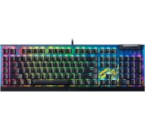 Razer BlackWidow V4 X - Fortnite Edition Mehāniskā spēļu tastatūra ar RGB (dzelteni slēdži, 6 pašu Makro-Tasten, Doubleshot-ABS-Tastenkappen) QWERTY US-Layout | Fortnite