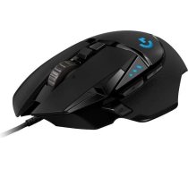 Logitech G502 HERO spēļu pele (ar HERO sensoru, RGB, 16 000 DPI, 11 programmējamas pogas, klēpjdatora un datora pele, 5 pielāgojami atsvari, līdzsvara regulēšana, ES iepakojums) melna
