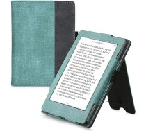 kwmobile Flip Case saderīgs ar Kobo Aura Edition 2 - Rokas siksna - Pārsegs Mint Green Dark Grey