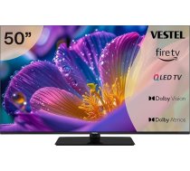Vestel QLED TV 50QF9940 50 collu Fire TV 4K UHD televizors Smart TV ar Dolby Vision un trīskāršu uztvērēju HDR TV melns