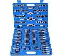 110 detaļu krāna komplekts M2-M18, vītņu griezēju vītņu komplekts Profesionāls HSS augstas rūdīšanas rokas krāna pieskārienu un spiedpogu komplekts ar instrumentu turētāju un instrumentu kārbu