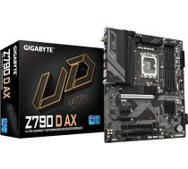 GIGABYTE Z790 D AX pamatplate - atbalsta Intel Core 14. paaudzes procesorus, 12+1+1+1 fāzes digitālais VRM, līdz 7600 MHz DDR5 (OC), 3xPCIe 4.0 M.2, Wi-Fi 6E, 2.5GbE LAN, USB 3.2 Gen 2