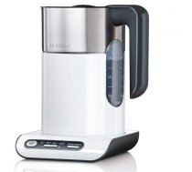 Bosch TWK8611P bezvadu tējkanna, automātiskā izslēgšanās, aizsardzība pret pārkaršanu, temperatūras izvēle, karstuma uzturēšanas funkcija, 1,5 l, 2400 W, antracīta/balta krāsa