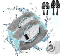 DOZNOZRI Pack of 2 apavu mazgāšanas somas veļas mašīna pelēks apavu mazgāšanas soma Sneaker veļas mazgātava soma apavi polsterēts ar apavu stieņa atkārtoti izmantojamu mazgāšanas soma apavi treneriem, zeķes, krūšturi, uzglabāšana