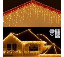 CERIAL 20 m 540 LED diodes Icicle Fairy Lights āra Ziemassvētku gaismas aizkars Icicle Fairy Lights ar 108 pilieniem, āra svētku kāzu rotājumiem, silti balts