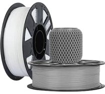 Creality Ender PLA filaments, 1,75 mm PLA 3D printeru filaments, izmēru precizitāte +/- 0,03 mm, piemērots lielākajai daļai FDM printeru (balts un pelēks, 2 gab.)