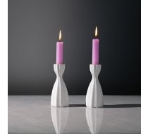 ICNBUYS Twizzle sveču turētājs, dekoratīvs galda sveču turētājs, romantisks dekors, unikāls mājas aksesuārs, ideāla dāvana, skulpturāls sveču turētājs no cementa, 2 gabaliņi