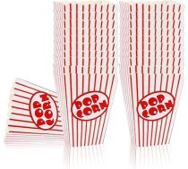 SHATCHI Papīra popkorna kartona konfekšu konteineri dzimšanas dienas teātra kino filmu naktīm Karnevāla ballīšu pārtikas kastes 10 gab/40 gab/80 gab/200 gab, sarkanbaltsarkana svītra 80 gab