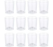 Tējas gaismas turētāji, stikla tējas gaismas turētāji (diametrs 4,5 cm x 6 cm augstums), caurspīdīgi stikla tējas gaismas turētāji kāzām, jubilejai, svētkiem, pusdienu galdam, mājas dekorēšanai, 12 gab. iepakojumā