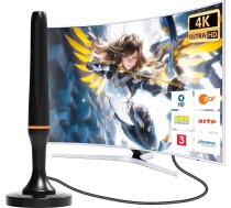 DVB-T/DVB-T2 antena, iekštelpu antena TV HDTV, liela darbības rādiusa un 360° uztveršanas diapazona antena ar spēcīgu magnētisko pamatni, piemērota 4K 1080p un visiem televizoriem VHF/UHF/DAB