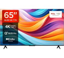 TCL 65 collu QLED TV 65T7B - 4K UHD Smart Google TV, Dolby Vision & Atmos, HDR10+, HDMI 2.1, Game Master, Bluetooth, balss vadība, Chromecast