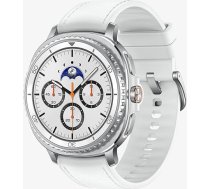 Samsung Galaxy Watch8 Classic viedpulkstenis, fitnesa pulkstenis un fitnesa sekotДЃjs, hibrД«da aproce un valkДЃjams displejs, rotД“joЕЎa apmale, 64 GB atmiЕ†a, 46 mm, LTE, balts