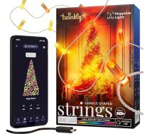Twinkly Strings USB-C sveces 200 LED, LED sveces pasaku gaismas, RGB LED gaismas, daudzkrāsainas, Valentīndienas gaismas, saderīgas ar Alexa un Google Home, USB-C, caurspīdīgs kabelis, 12 m