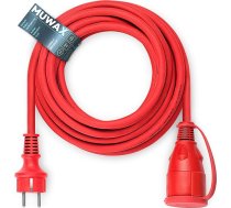 MUWAX gumijas pagarinātājs 25 m DIY, dārzam, mājsaimniecībai, īslaicīgai lietošanai ārpus telpām un vidējai mehāniskai slodzei H05RR-F 3G 1,5 mm² sarkans