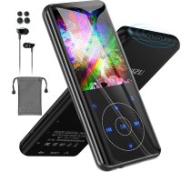 64 GB MP3 atskaņotājs Bluetooth 5.3, HiFi mūzikas bezzaudējumu skaņa, metāla korpuss, iebūvēts HD skaļrunis, skārienpoga, skaļrunis, diktofons sportam, skriešanai, paplašināms līdz 128 GB (64G Black)