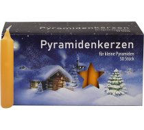 EWA Piramīdas sveces mazas, dabīgas, aptuveni 14 x 74 mm, 50 gab., Ziemassvētku sveces, Adventes sveces, eglīšu sveces, eglīšu sveces, sveces, sveces