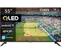 CHiQ 55 collu (139 cm) LED televizors U55QG7V, 4K UHD, QLED, Smart TV, Android 11, 4K HDR HDR10, WCG, Prime Video, Dolby Vision, Google Assistant, darbojas ar Alexa, Chromecast, bezrāmju dizains