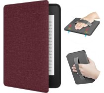 ERUNTO futrālis 7" 12th Kindle Paperwhite, Signature Edition un Kindle Colorsoft. TPU futrālis ar auduma tekstūru un siksniņu, abpusējs magnētiskais apvalks ar modināšanas/miega funkciju (bordo)