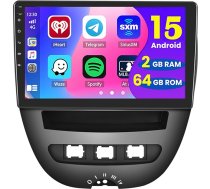 2 + 64 GB Android auto radio Peugeot 107, Toyota Aygo, Citroen C1 2004-2014 Bezvadu Carplay Android auto, 10,1 collu ekrāns, Bluetooth auto radio, satelītnavigācija, atpakaļgaitas kamera, WiFi FM RDS radio SWC