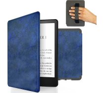 MyGadget mākslīgās ādas futrālis Amazon Kindle 11. paaudzes (2022-6 collas) viedtālrunim ar siksniņu un automātiskās miega/modināšanas funkciju tumši zilā krāsā