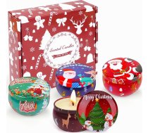 Ziemassvētku aromātisko sveču dāvanu komplekts no 4 aromātisko sveču komplekta Ziemassvētku dāvanas sievietēm Aromterapijas sveču dāvanu komplekts Ziemassvētkiem, sveces alvā Mātes dienai, Ziemassvētkiem, dzimšanas dienai, vannas istabai,