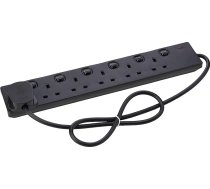 PRO ELEC PELB1724 0,8 m pagarinātājs ar 6 kontaktligzdām, melns