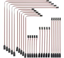 WMYCONGCONG 25 PCS 5 izmēri no vīriešu uz sieviešu 3 kontaktu servo pagarinājuma kabelis Futaba JR servo pagarinājuma savienotājam