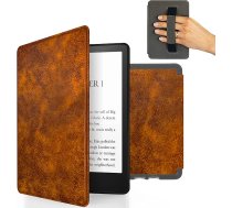 MyGadget mākslīgās ādas futrālis Amazon Kindle 11. paaudzes (2022-6 collas) ar siksniņu un automātiskās miega/modināšanas funkciju, brūns