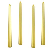 Kemladio Taper Candles 10 collu degošas nearomatizētas Taper Candles 8 stundas garas vakariņu sveces vakariņu sveces augstas sveces sveces Halloween sveces (25cm, zelta)