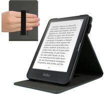 kwmobile vāciņš Kobo Aura ONE - PU ādas e-lasītāja vāciņš ar iebūvētu siksniņu un statīvu - melns