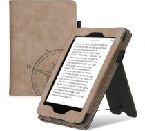 kwmobile Flip Case saderīgs ar Amazon Kindle Paperwhite - pārvalks ar roku siksniņu - Compass Vintage Brown (modeļiem līdz 2017. gadam)