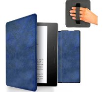 MyGadget mākslīgās ādas futrālis Amazon Kindle Oasis 10. paaudzes 2019. gada un 9. paaudzes (2017) tālrunim ar siksniņu un automātiskās miega/modināšanas funkciju tumši zilā krāsā