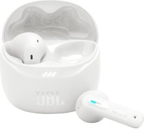 JBL Tune Flex 2 bezvadu Bluetooth austiņas ar trokšņu slāpēšanu, 48 stundu atskaņošanas laiks, IP54 ūdens un putekļu izturība, daudzpunktu savienojums, ergonomisks dizains, baltas krāsas