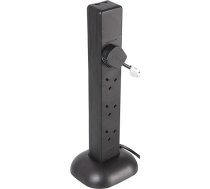 Pro Elec PEL00131 8 virzienu pagarinātājs ar 2 x USB uzlādes pieslēgvietām, 1 m, melns