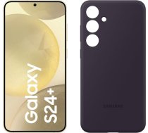 Samsung Galaxy S24+ AI viedtālrunis, 12 GB RAM, 512 GB atmiņa, dzeltens dzeltens, silikona korpuss tumši violets