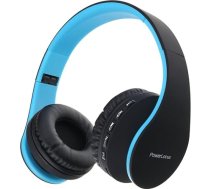 PowerLocus Bluetooth austiņas uz ausīm, bezvadu austiņas, HiFi Stereo, salokāmas austiņas ar mikrofonu, mīkstiem ausu spilventiņiem, Micro SD/TF, FM radio iPhone/Android/Tablet/Laptop (melnas/zilas)