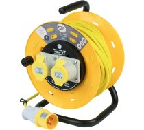 SLx 110V rūpnieciskais pagarinātājs 25m Atvērtā bungas kabeļa spoles 2 ligzdas ar termisko atslēgšanu Lieljaudas pagarinātājs lietošanai iekštelpās un ārpus telpām 16A ar drošinātāju UK kontaktdakša